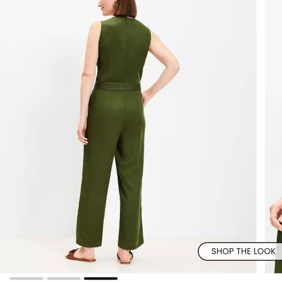 Loft Elegant Green Jumpsuit With Belt - Picture 2 of 12